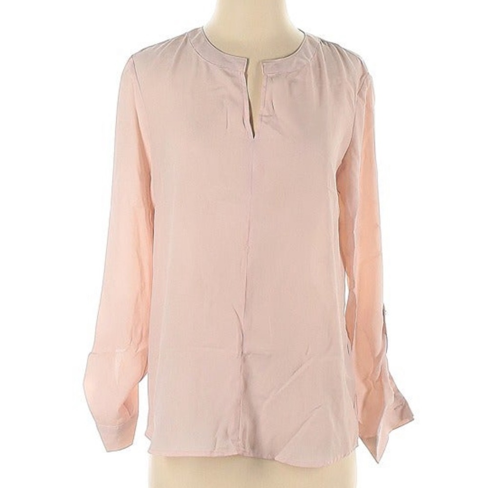 Anne Klein Light Pink V Neck‎ Blouse Size Medium